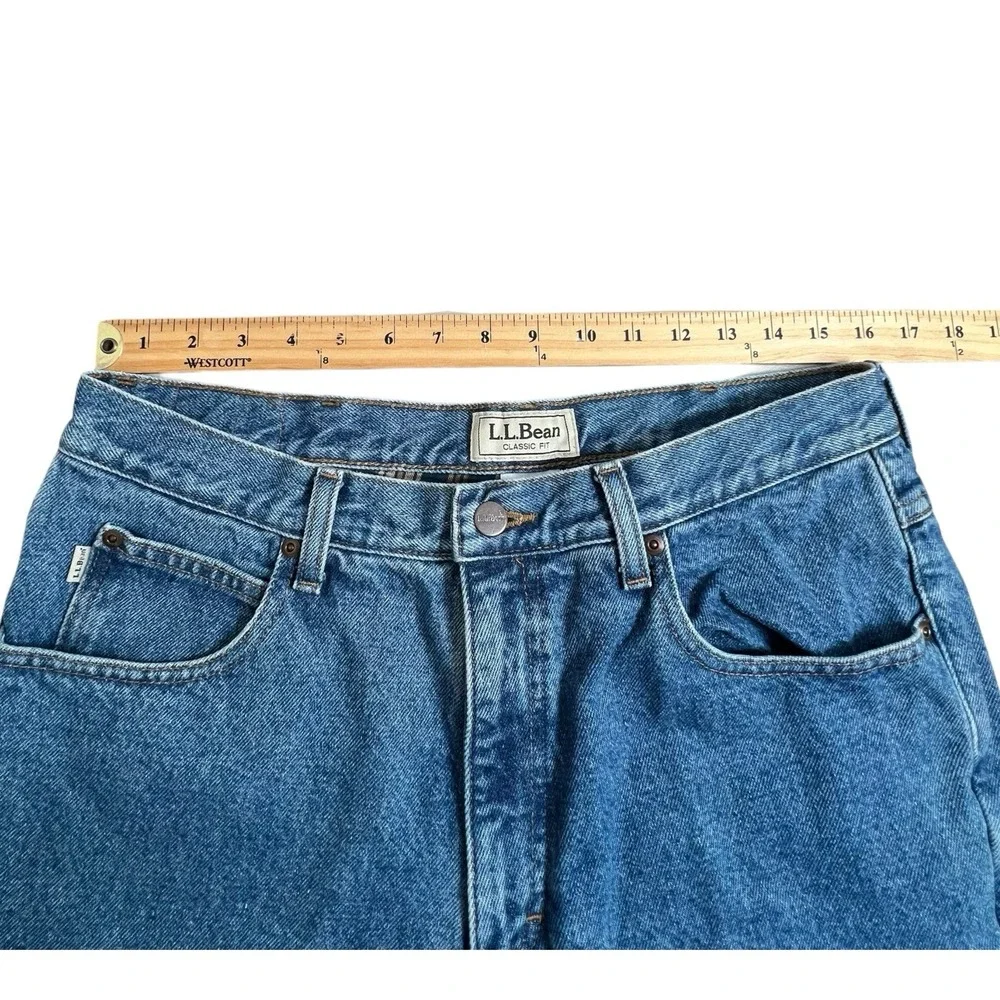 L.L. Bean Mens 34X28 Straight‎ Leg Flannel Lined Medium Wash Jeans (Tag 34X32)